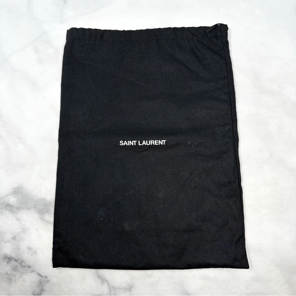 Saint Laurent Bea Bow Suede Square Toe Ankle Wrap Strap Sandal Heels Brown 37 - Picture 12 of 14